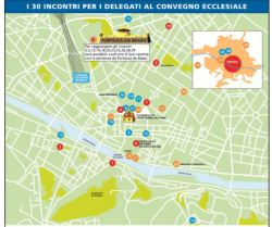 La mappa di Firenze con i 30 luoghi visitati dai convegnisti