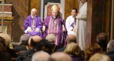 In attesa del Conclave. Il card. Paolo Romeo celebra a Roma in Santa Maria Odigitria dei Siciliani, la sua chiesa di titolarità