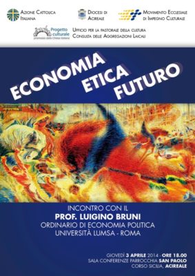 Acireale / Conferenza di Luigino Bruni su “Economia, Etica, Futuro” a San Paolo