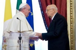 Il presidente Napolitano con Papa Francesco