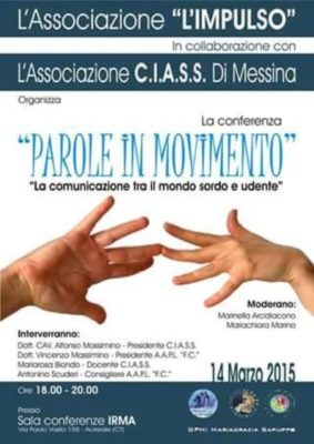 Acireale / Sabato 14 marzo un incontro sulla comunicazione tra il mondo sordo e udente