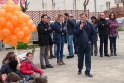 L'intervento di Filippo Casella durante la manifestazione antimafia