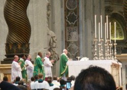 Papa Francesco durante la celebrazione eucaristica