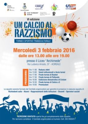 Sport / Domani ad Acireale la 6^ edizione di “Un calcio al razzismo”, momento di aggregazione e integrazione culturale