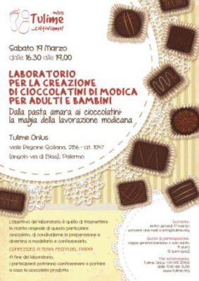 Iniziative /  Il laboratorio per la creazione di cioccolatini di Modica per adulti e bambini