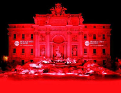 Aiuto alla Chiesa che soffre / Anche Chiesa nigeriana appoggia l’iniziativa del 9 aprile: Fontana di Trevi si colorerà di rosso per ricordare i martiri cristiani