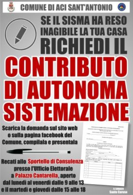 Sisma di Santo Stefano – 10 / Aci S. Antonio, istituito lo Sportello di consulenza per richiedere i contributi