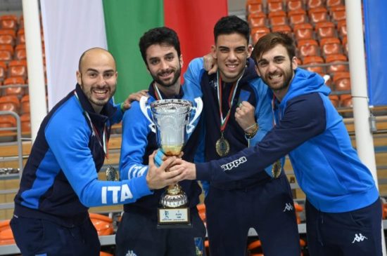 la squadra italiana di fioretto vincitrice alla Coppa del mondo