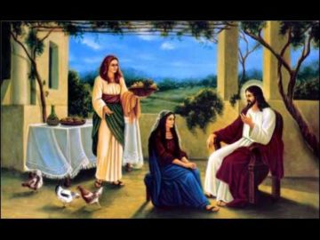 Gesù accolto da Marta e Maria