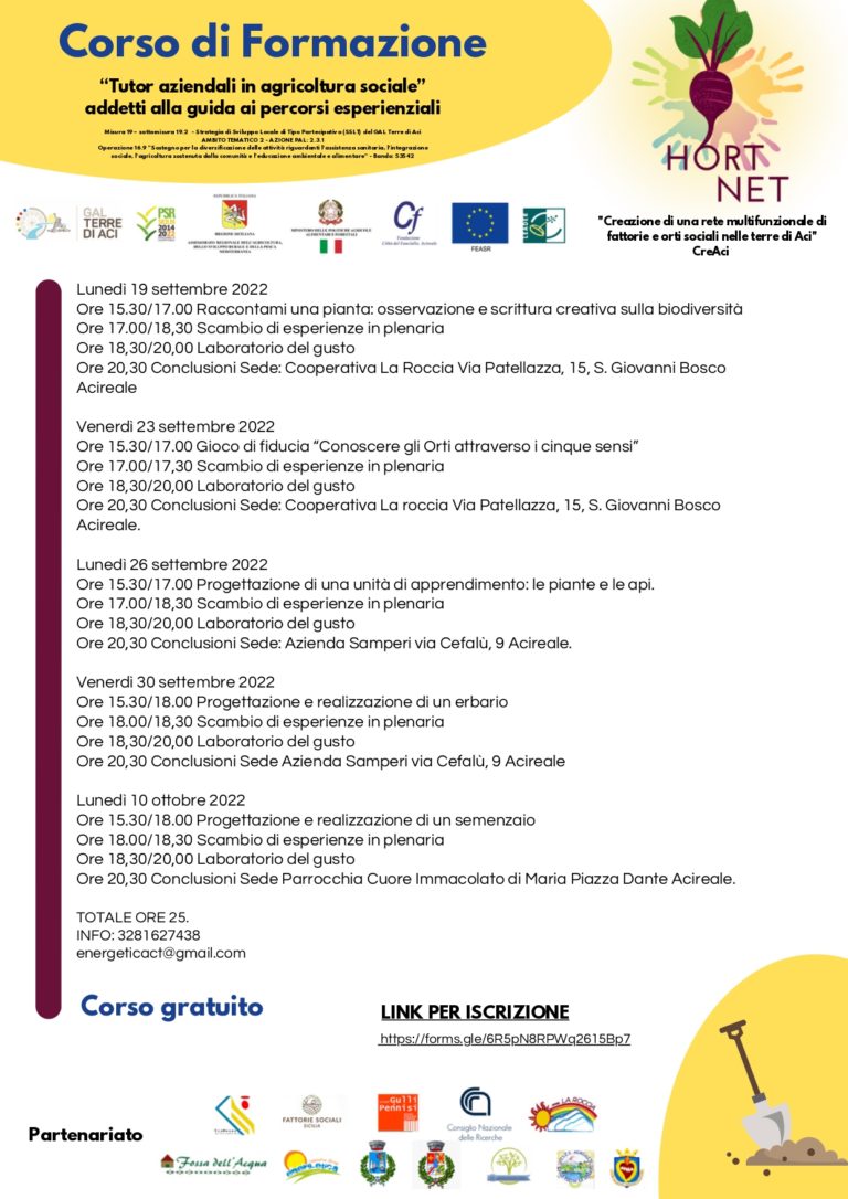 hortnet locandina incontri