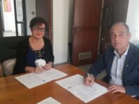 Lella Cutuli con il sindaco di-Acireale-Alì