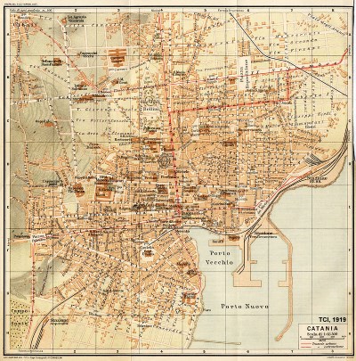 cartografia di Catania del 1919