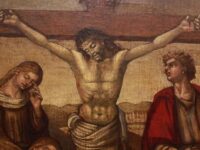 Dipinto XVI secolo raffigurante crocifissione di Cristo
