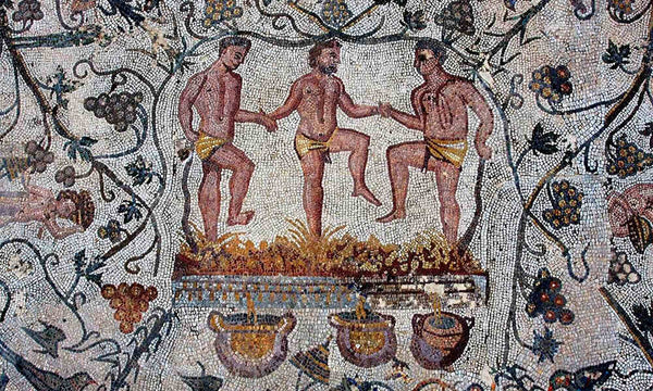 mosaico romano pigiatura vino