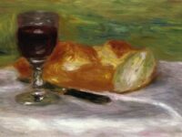 renoir bicchiere di vino e pane 1908