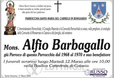 lutto per don Alfio Barbagallo