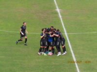 Acireale-Sambiase 2-1 l’esultanxa degli ospiti dopo il vantaggio di Umbaca