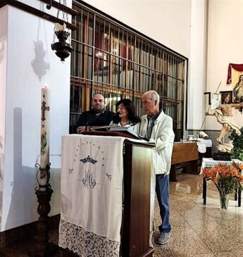 Don Salvo Grasso e una coppia di coniugi