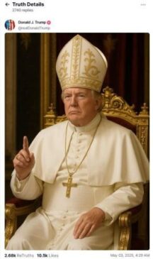 Trump in abiti papali