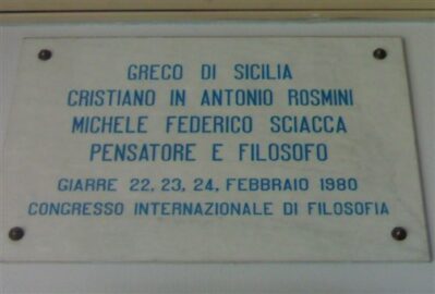 Lapide in memoria di Michele Federico sciacca