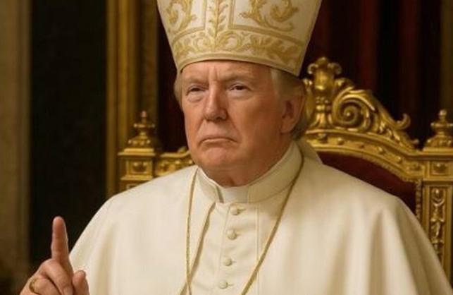 Trump vestito da Papa