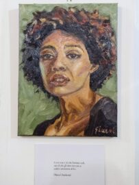 Ritratto donna ricci Angelo Giueni mostra d'arte Acireale