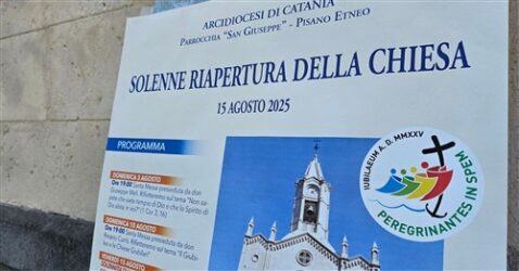manifesto riapertura chiesa Pisano