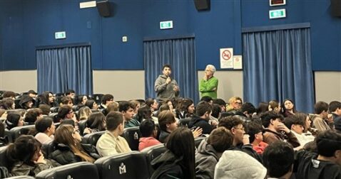 Grimaldi con gli studenti