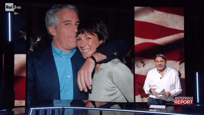 Sigfrido Rannucci conduce la puntata di Report che parla dei rapporti che ci furono tra Melania ed Epstein del 19 aprile 2026 Sigfrido Rannucci durante la puntata di Report del 19 aprile 2026 in cui si parla di Epstein e di Melania. Fonte: Report, Rai 3