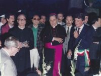 Padre Cavallaro con arcivescovo luigi bommarito e sindaco corsaro boccadifuoco