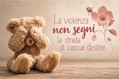 Orsetto e fiore contro al violenza